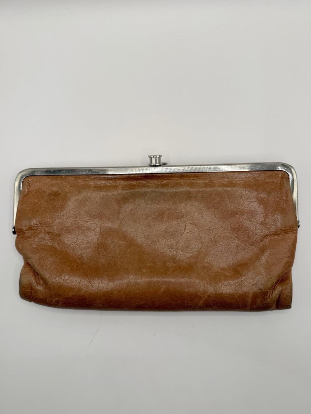 HOBO Lauren Wallet Classic Tan Brown Leather Frame Clutch